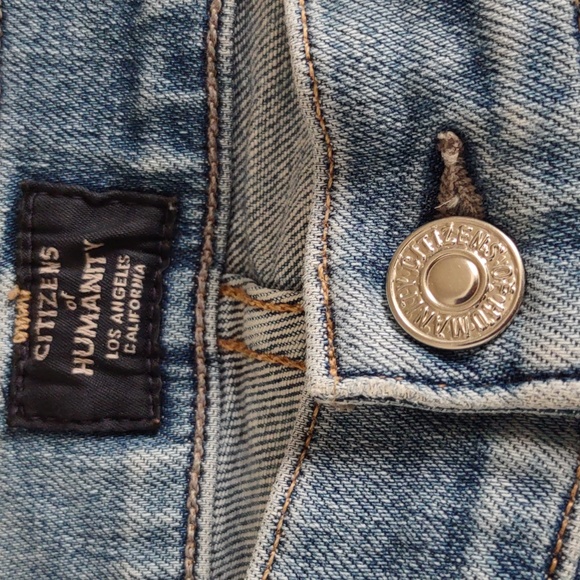 Citizens Of Humanity Size 25 Rocket Crop Midrise Skinny Distressed Blue Jeans - Picture 3 of 16